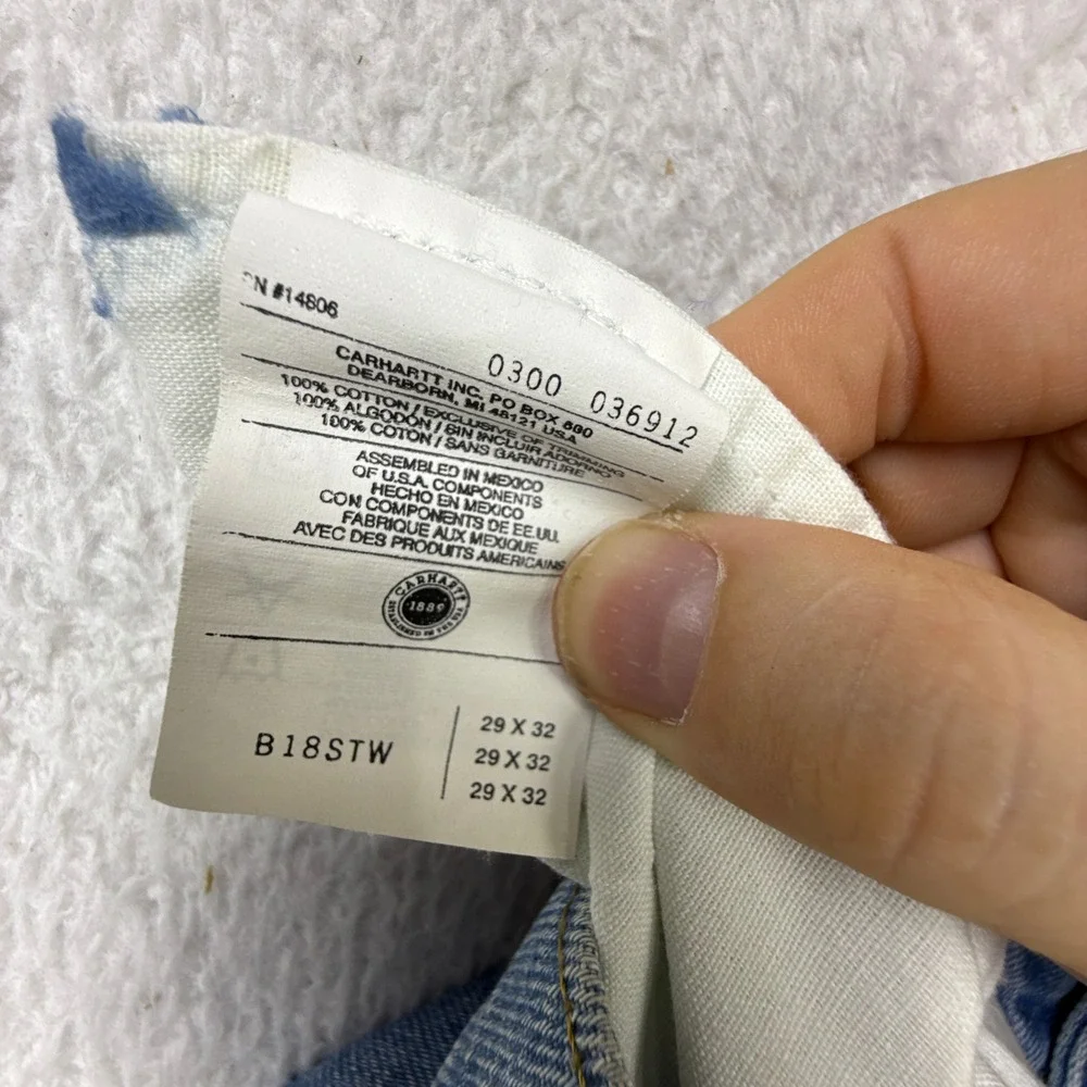 Carhartt Traditional Fit Jean Mens 29x32 Denim B18 STW‎ Light Wash NOS NWT